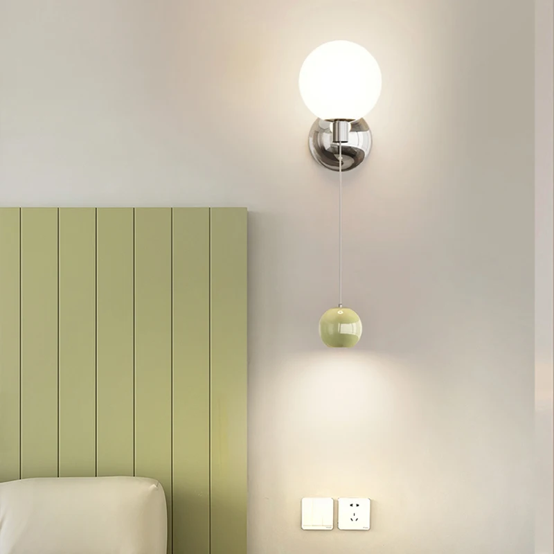 2024 LED Indoor Hardwares lampada da parete verde soggiorno luminoso rosso illuminazione stile nordico semplice camera da letto scala AC110-220V luce