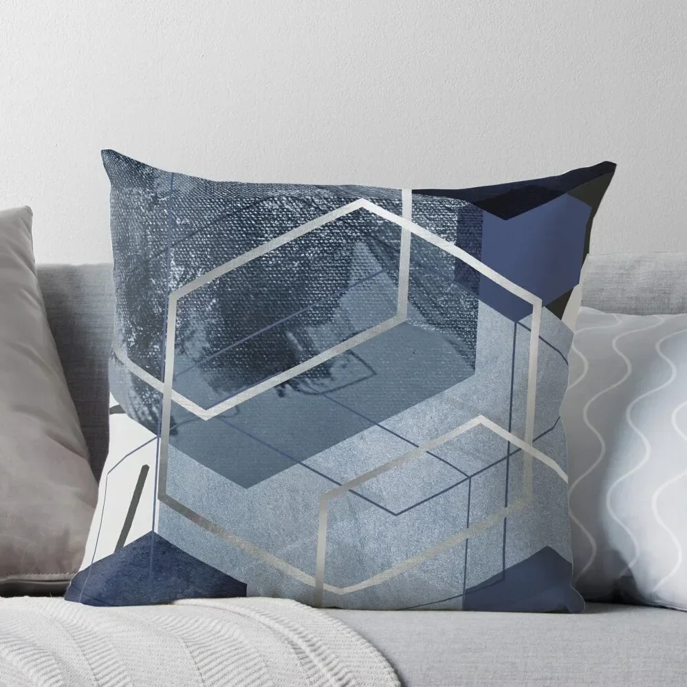 

Abstract Blue Geometric Throw Pillow Cushions For Children Custom Cushion Pillow Case Pillow