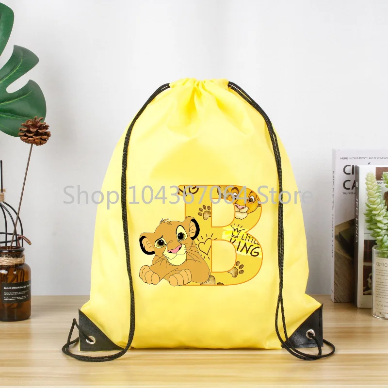 The Lion King Drawstring Bag Men Women Foldable Sports Gym Sackpack Children Handbag Cartoon Shopping Backpacks Birthday Gifts