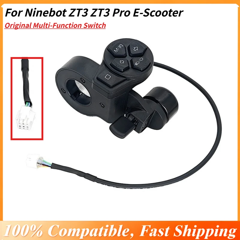 

Оригинальный многофункциональный переключатель для электронного скутера Ninebot ZT3 ZT3 Pro, комбинированная кнопка в сборе со встроенным звонком, детали блока управления