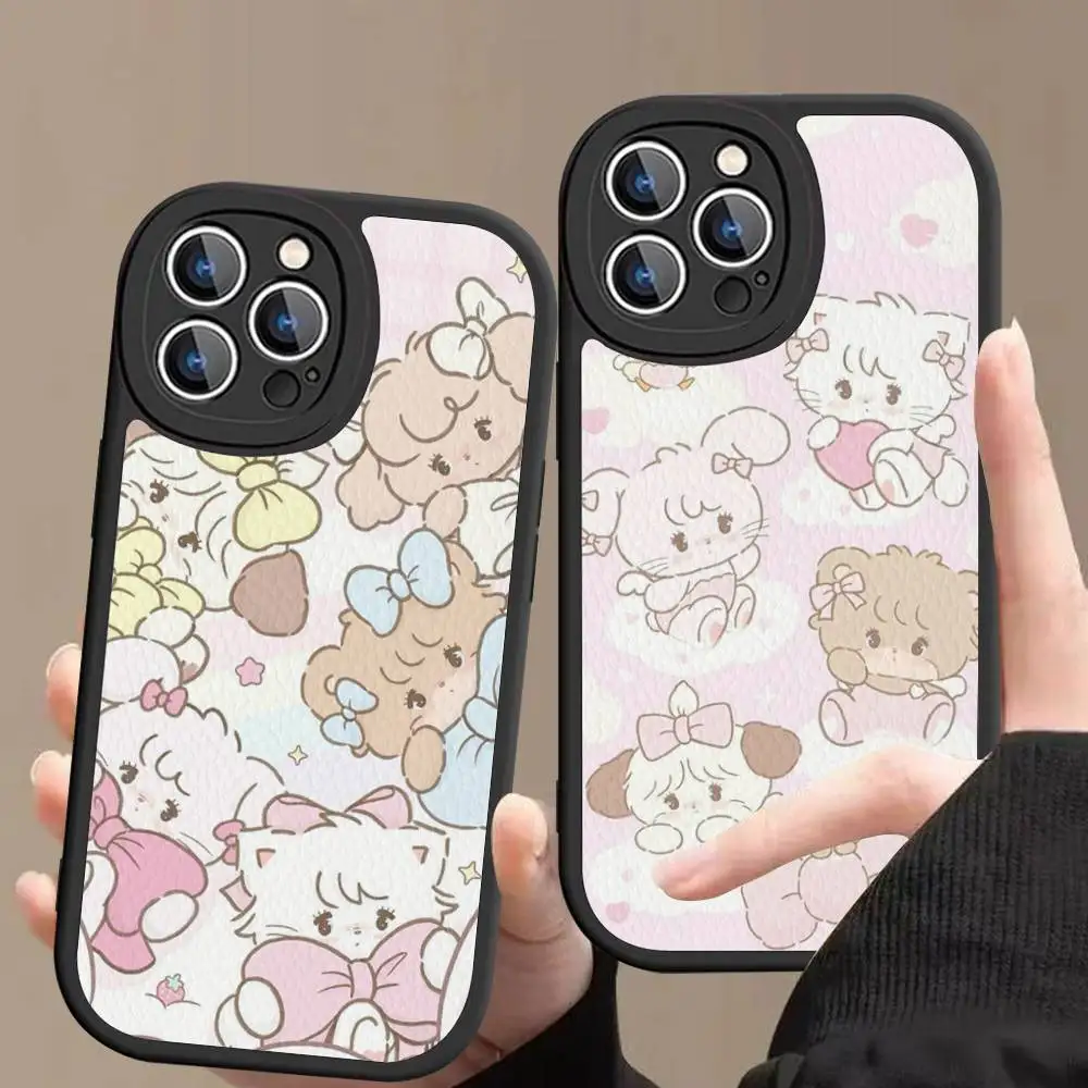 

Popular Cute Cat M-Mikko Leather Phone Case For IPhone 16 15 14 13 12 11 Pro Max Plus Shockproof Cover