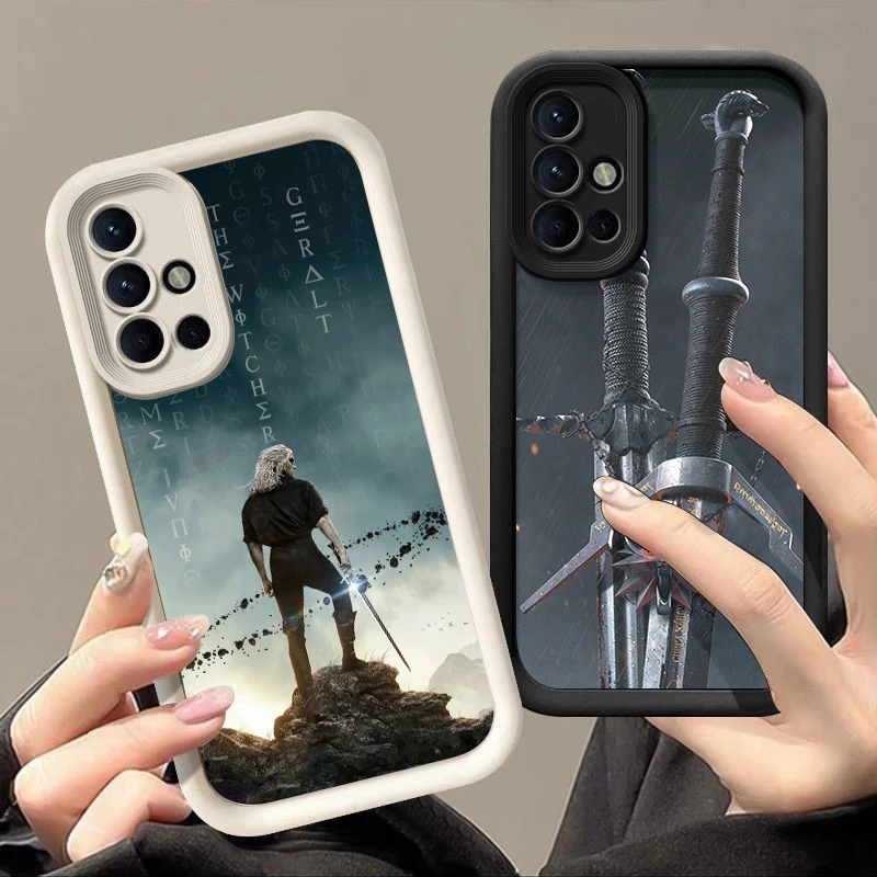 The W-Witcher Game Phone Case For Samsung A13 A22 A33 A34 A35 A53 A54 A55 A73 5G A12 A14 A15 A16 A23 A24 A25 A32 A52 A71 A72