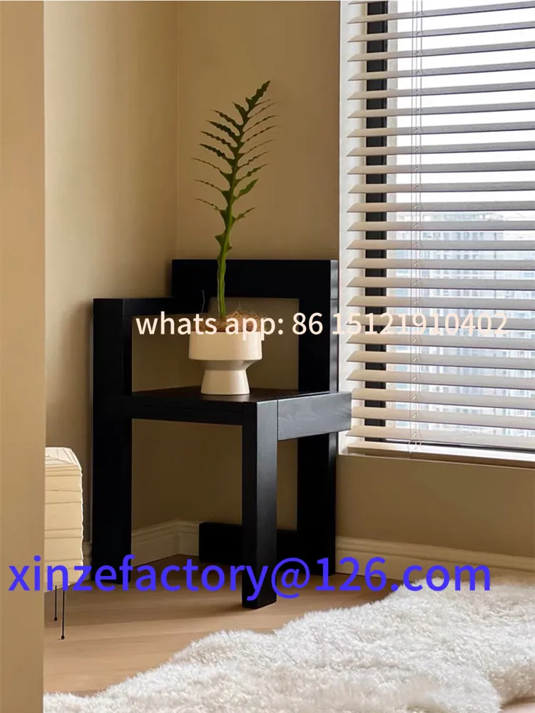 

Customizable solid wood dining chair retro medieval light luxury household stool