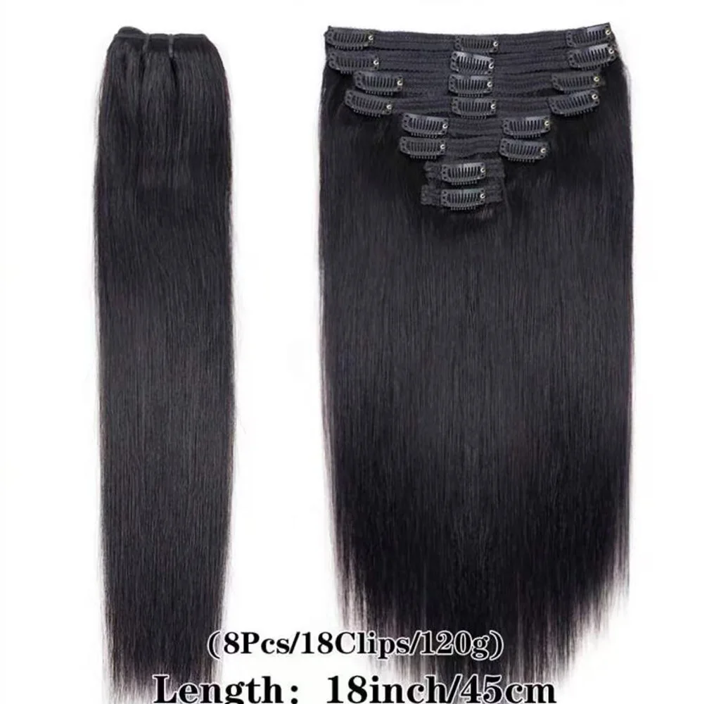 Clip in Hair Extensions Real Human Hair 8Pcs Remy Human Hair Clip in Extensions for Women Invisible Straight Seamless Clip ins