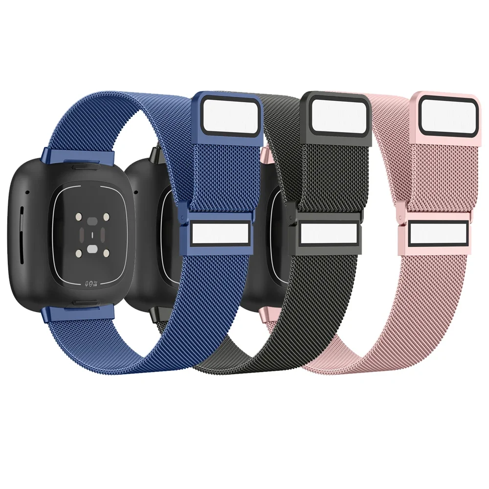 Metal Band For Fitbit Versa 1 2 3 4 Strap Two Magnet Bracelet For Fitbit Versa Lite/Versa SE/Sense 2 Watchband