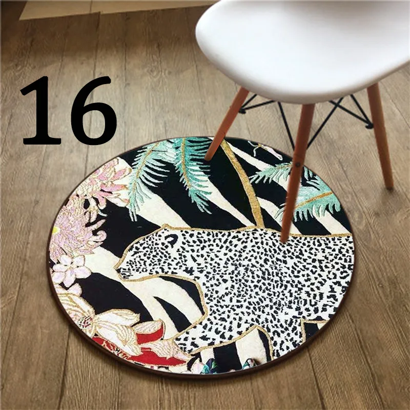 Nordic style round carpet Tiger and girl Living Room bedroom  Kitchen Bathroom Absorbent non-slip floor mat Home decor