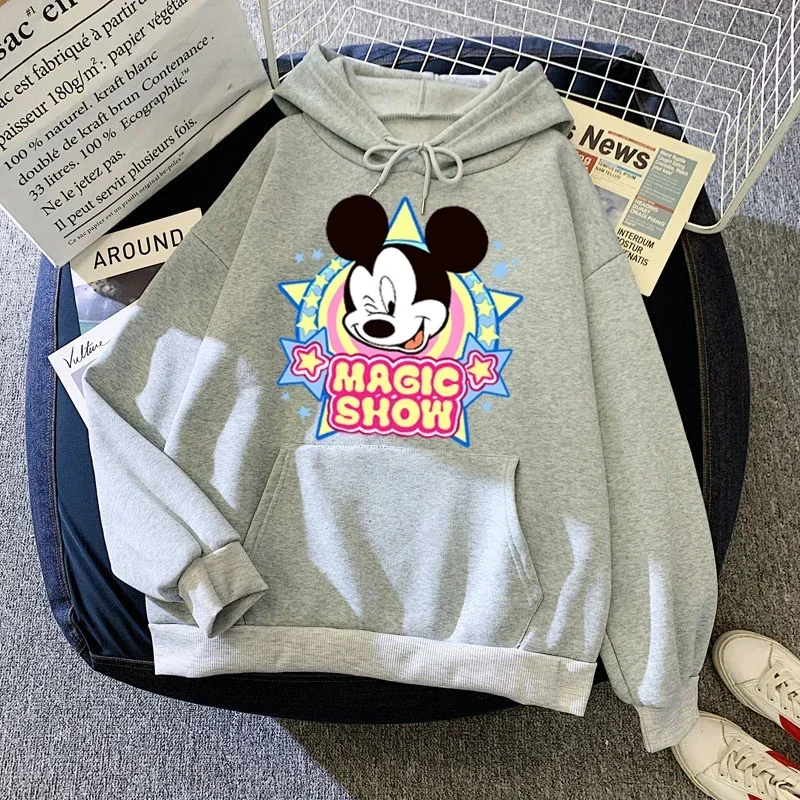 Frauen felpe con cappuccio da donna felpe con cappuccio topolino uomo Cartoon top Langarm Taschen felpe Mode Mit Kapuze Frauen