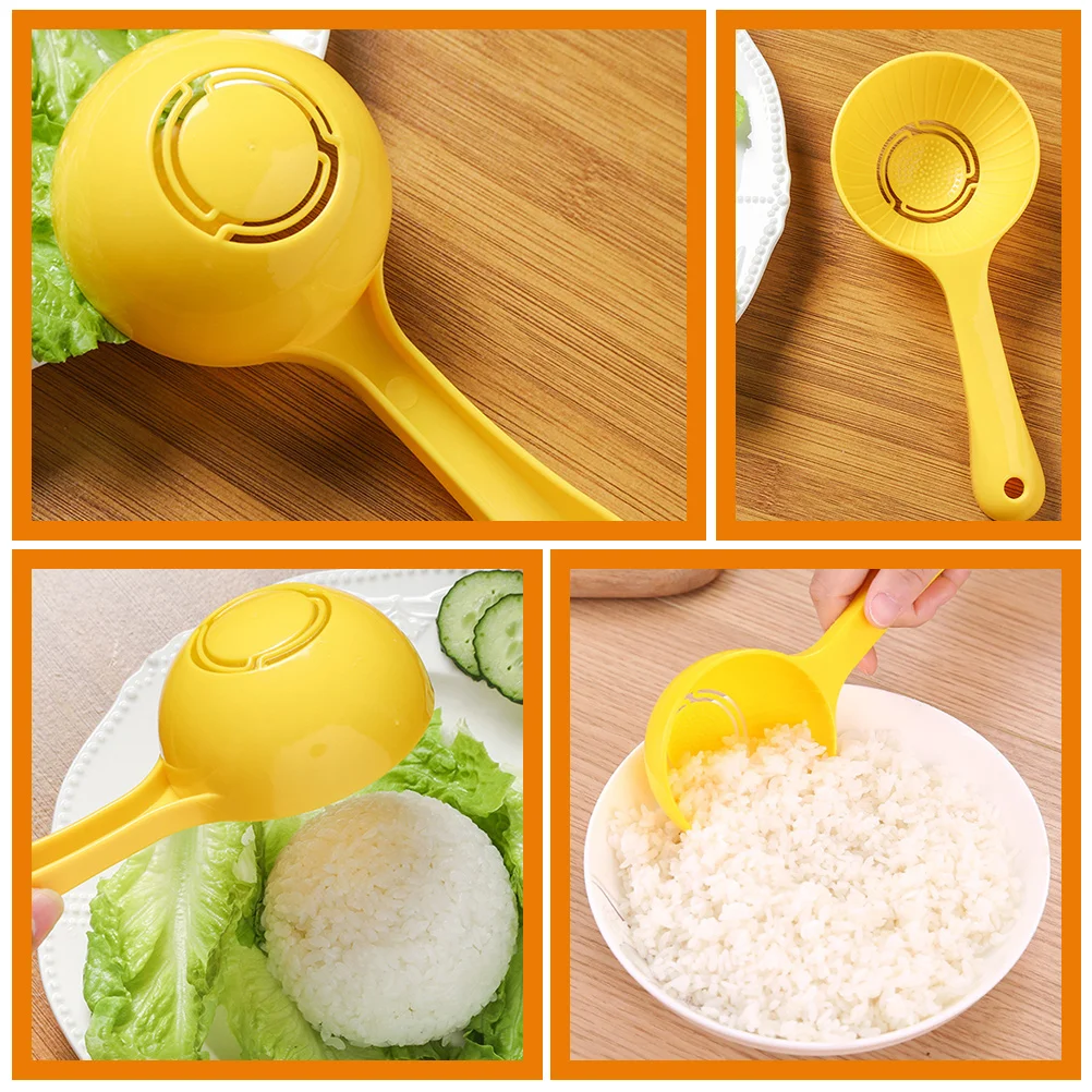 Non-stick Sushi Mold Semi-circular Rice Ball Commercial Bowl Spoon Baking Tool (yellow) Paddle Scoop Reusable