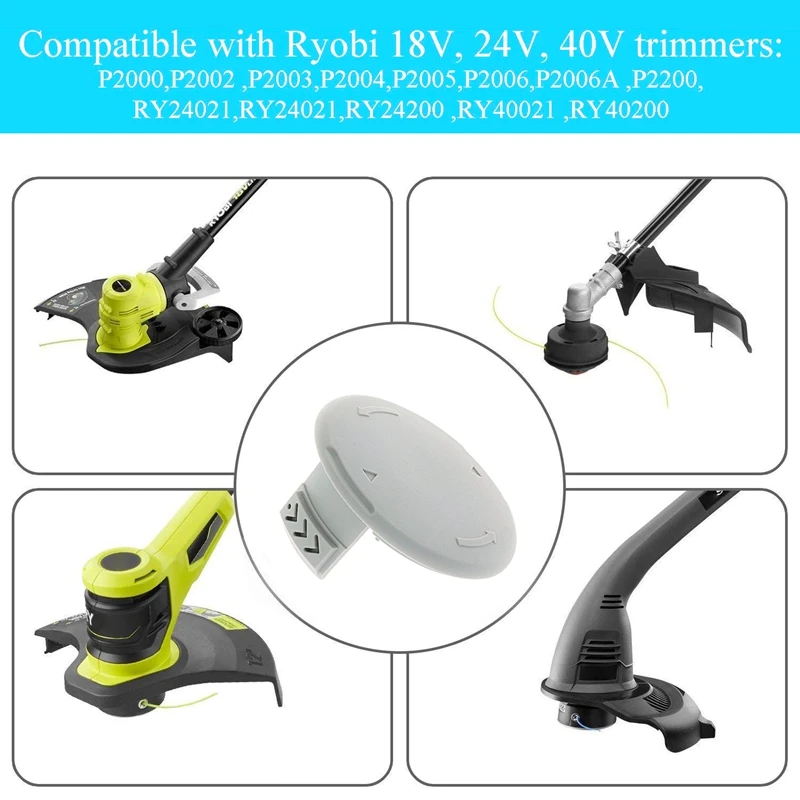 Vervanging Cap, 993373001 AC14HCA Vervanging Spool Cap Voor Ryobi Een + 18V, 24V, 40V Draadloze Trimmers