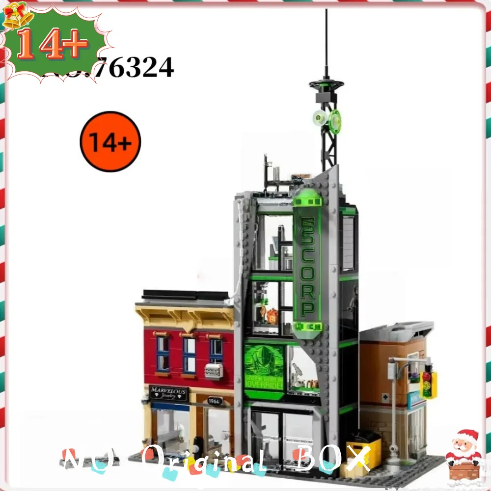 

2026 New 808pcs MOC 76324 Famous Hero Movie Oscorp Tower Battle Scene Building Blocks Model Creative Ideas Toy Christmas Gifts