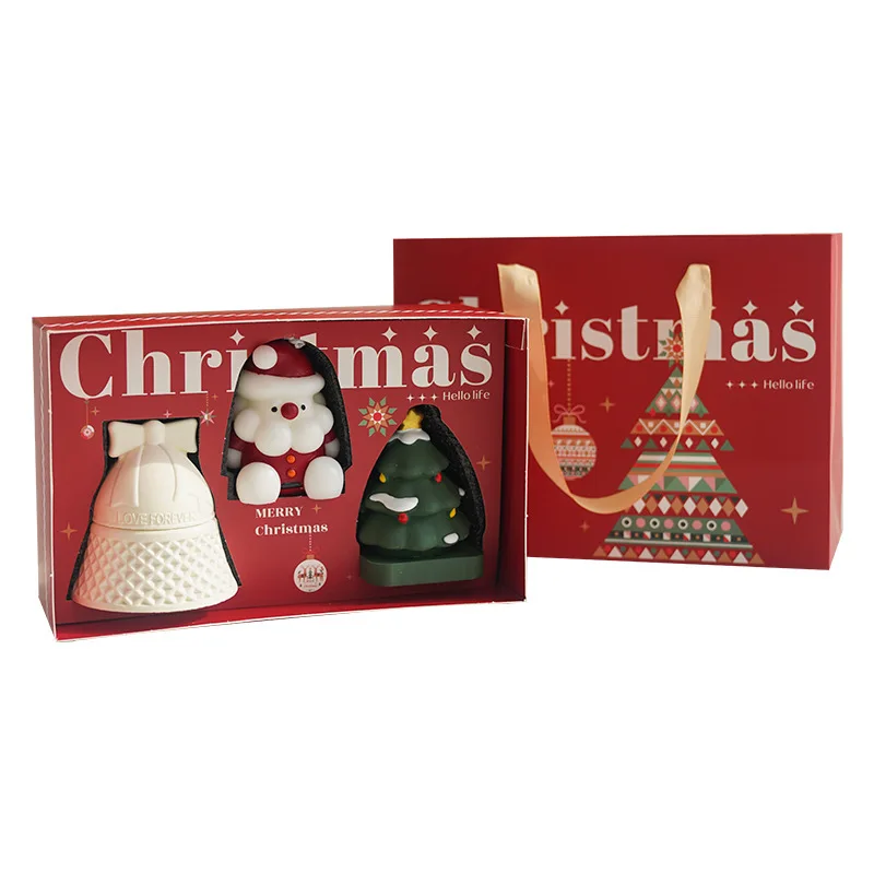 Christmas Handmade Aromatic Candle Gift Set Handcrafted Ambient Candle Decor Xmas Fragrance Box Souvenir Home Decorative Candle