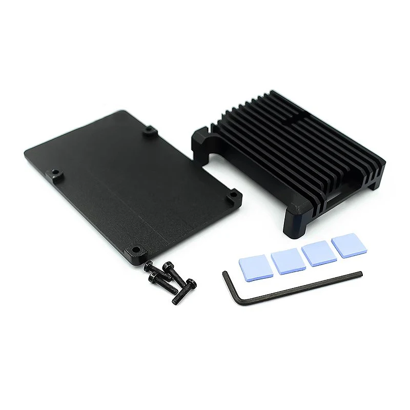 For Raspberry Pi 4 3 Model B 3B Plus Aluminum Case with Dual Cooling Fan Metal Shell Enclosure for RPI Raspberry Pi 4 3 Model