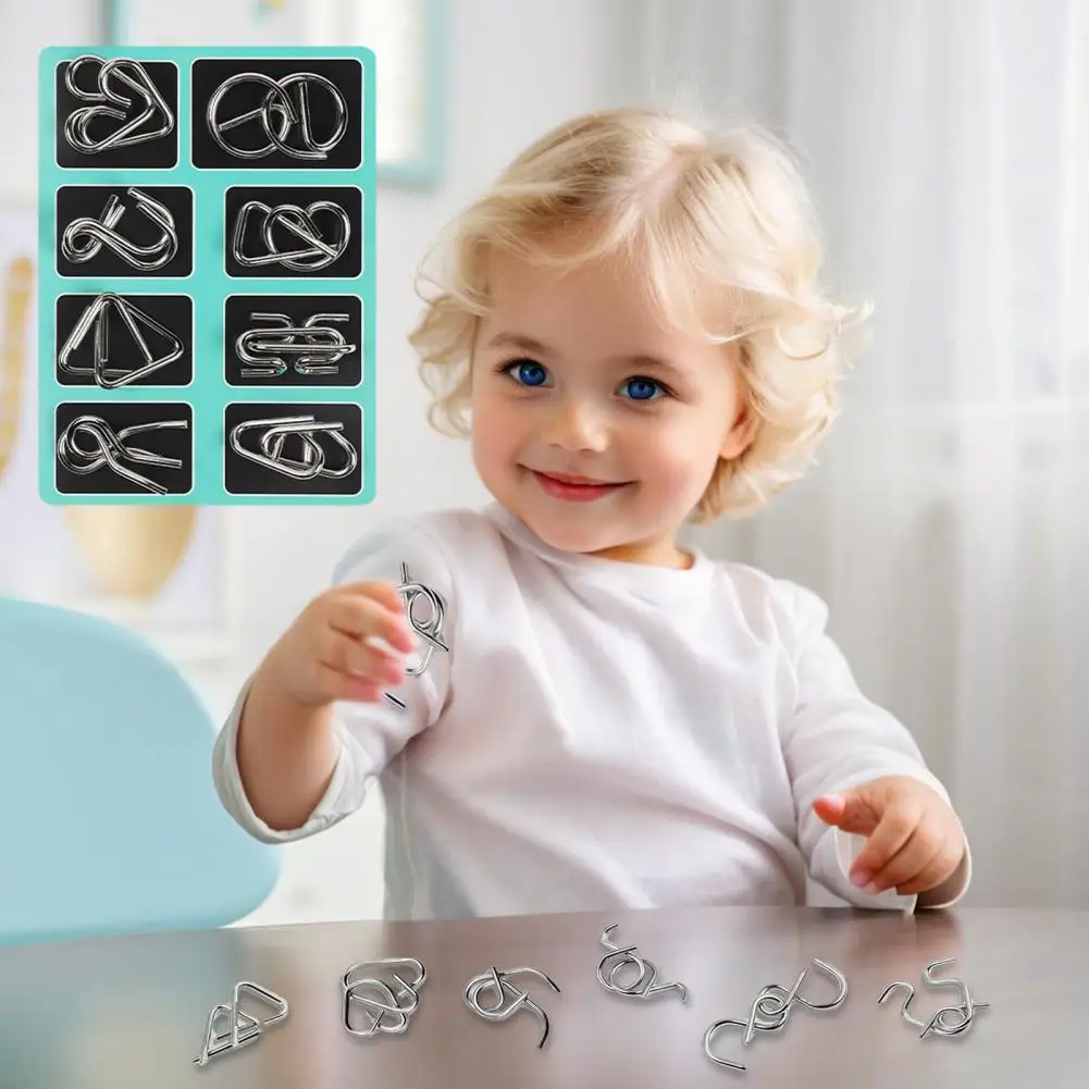 Casse-tête Puzzle anneau métal Puzzle anneau casse-tête 3d fil jeu pour enfants adultes éducatif Iq Test jouet pour garçons filles