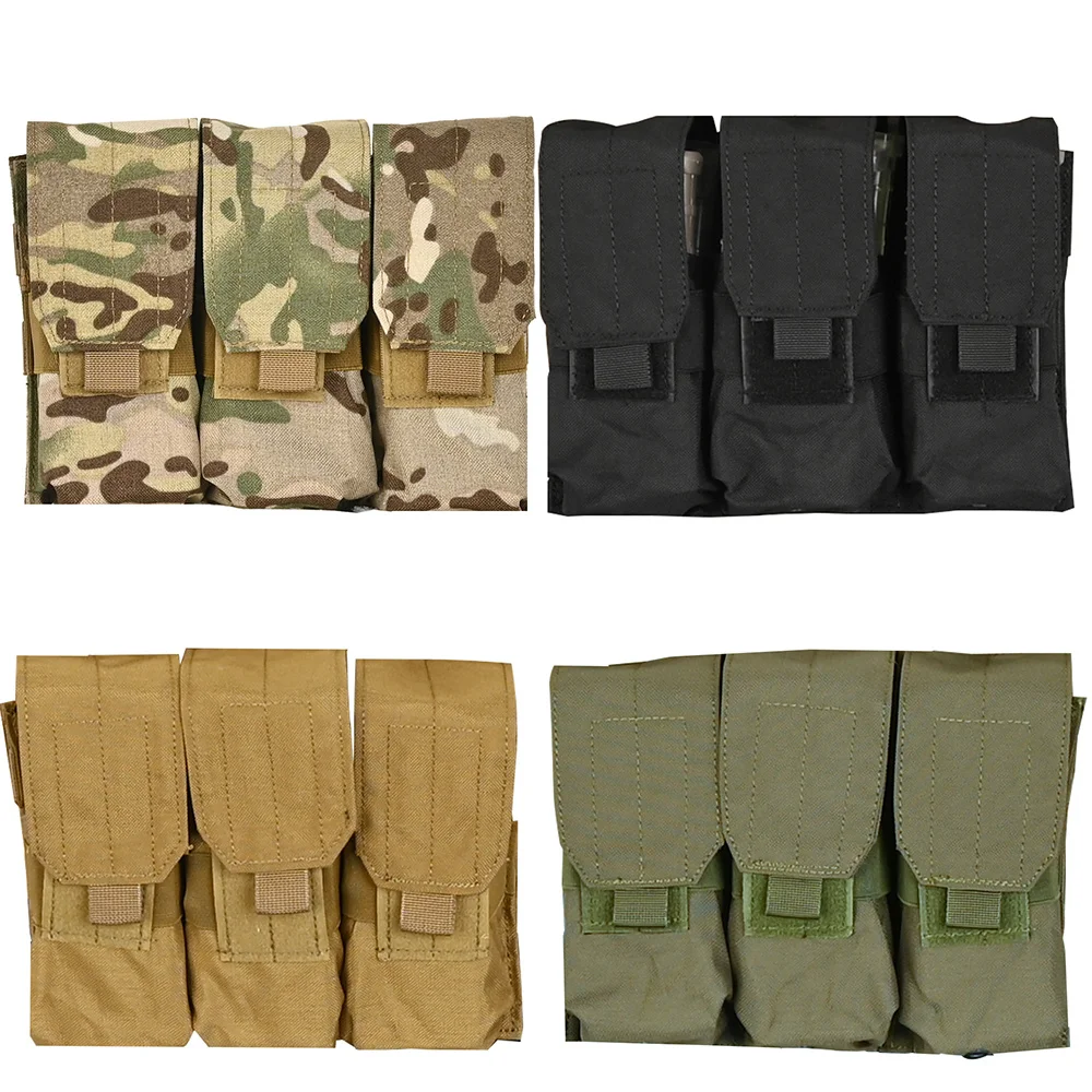 Triple MOLLE Magazine Pouch Rifle Pistol Airsoft Paintball Hunting Mag Bag M4/M16 5.56 .223 AK 7.62 AR15