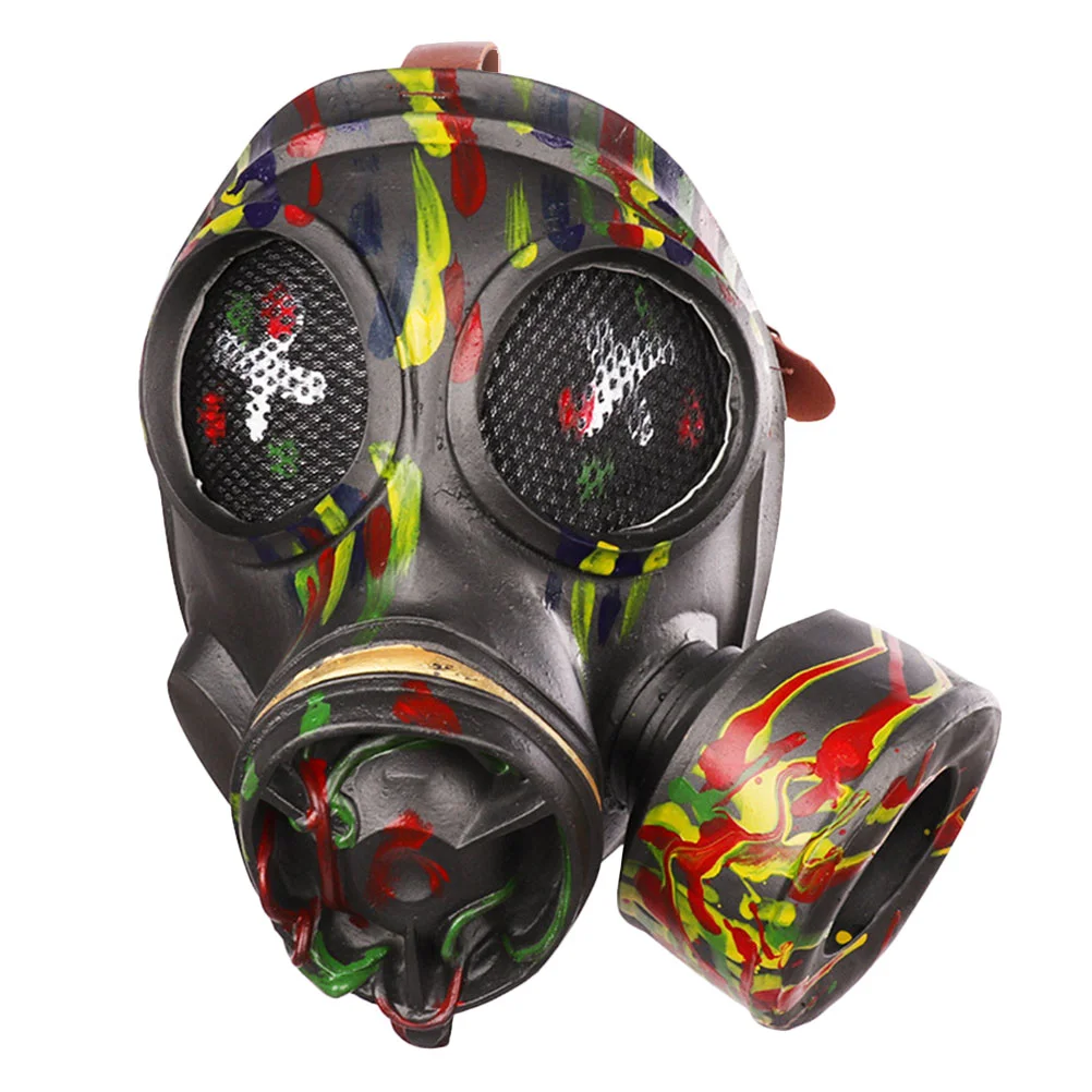 

Punk Gas Hood Halloween Costumes Face Cover Creepy Mask Cosplay Props Emulsion Scary Headgear Child Horror