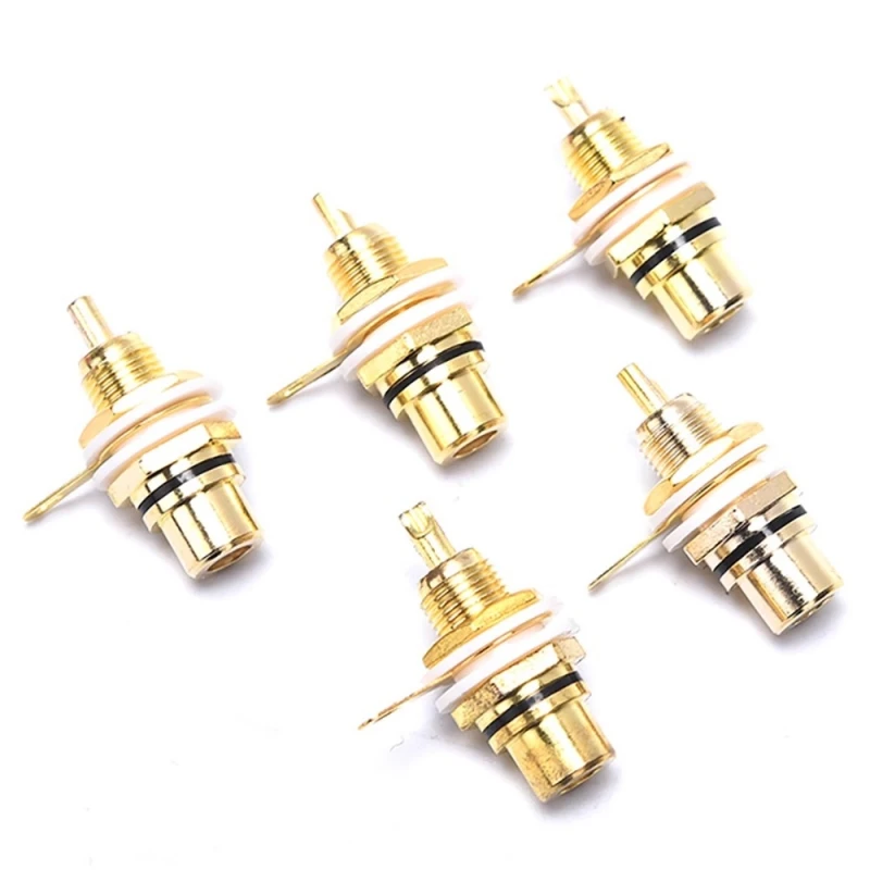 2/10pcs Gold-plated Lotus Female Socket Av Lotus Plug Rca Lotus Female Socket Audio Audio Amplifier Socket Black/red