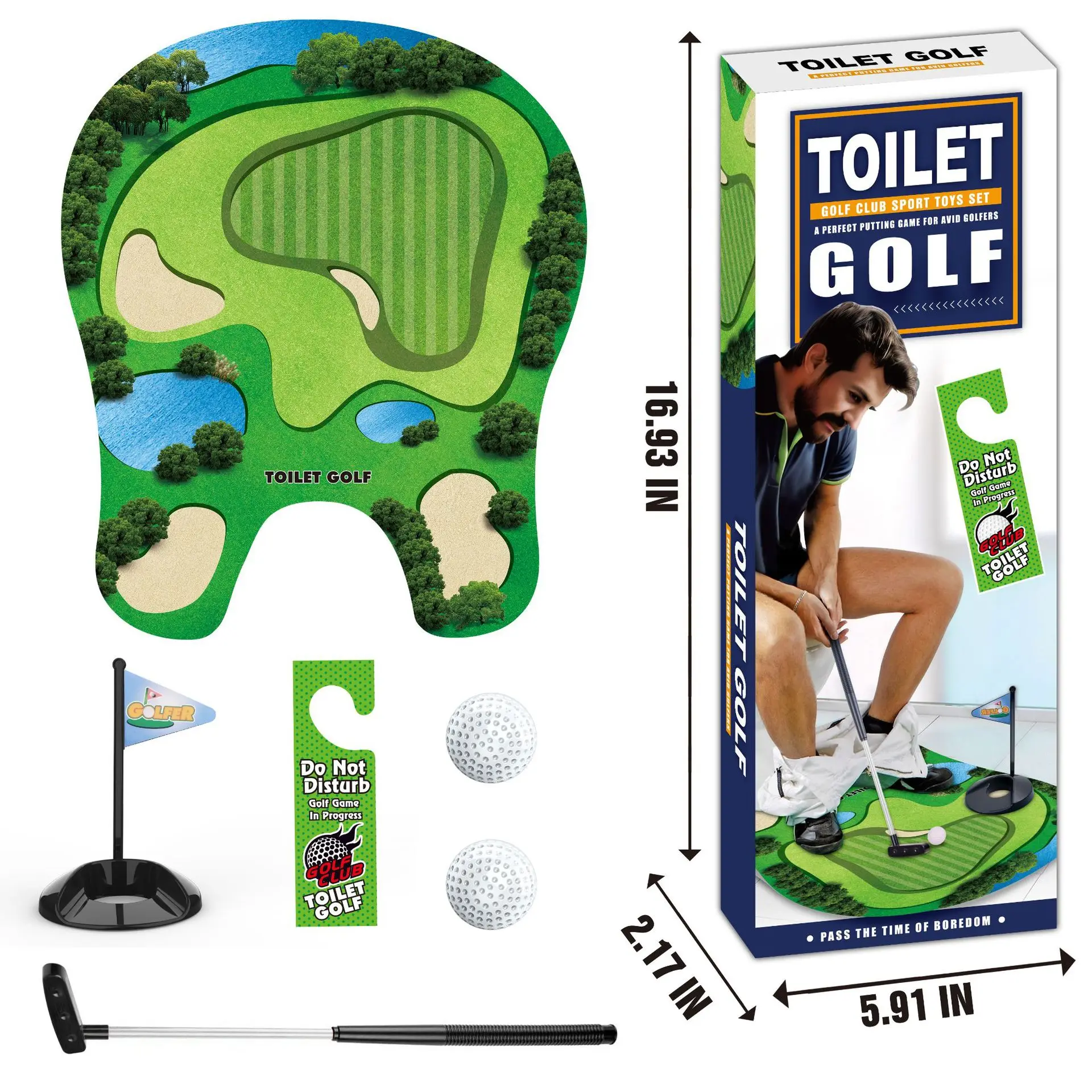 Funny Toilet Mini Golf Game Se - Golf Putting Mat 评论和价格