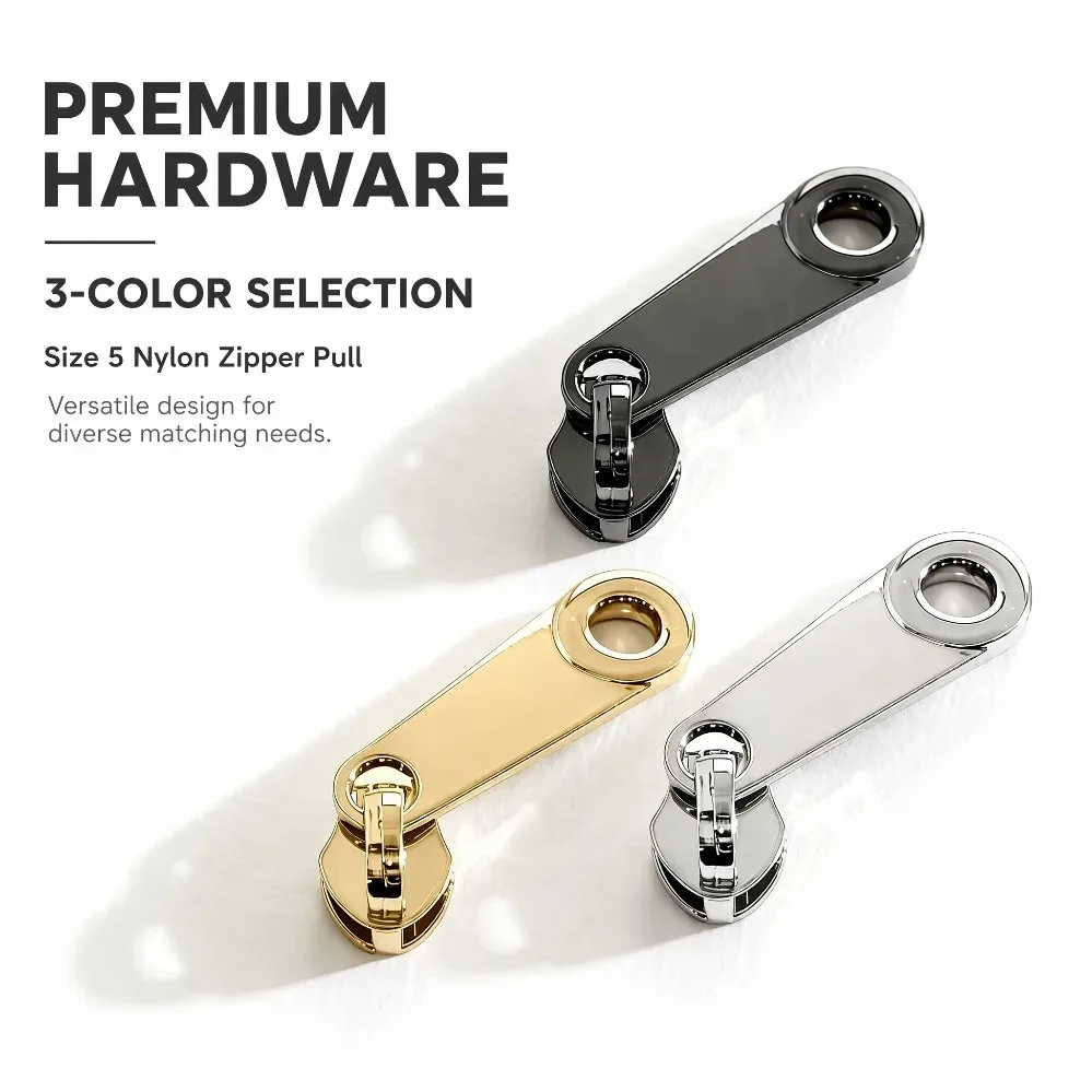 5/30Pcs Zipper Slider Pulls for 5# Nylon Zippers Tapes Bag Pocket Zips Heads Repair Kits DIY Replacement Sewing Accessories