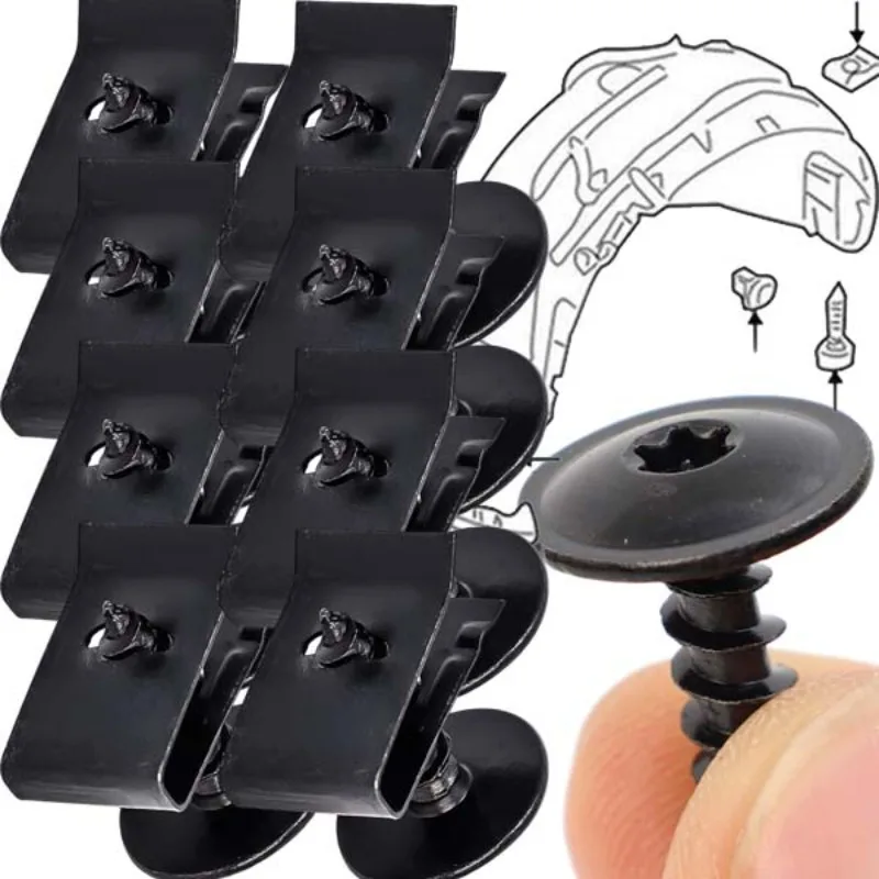 Tornillo Autorroscante de 6 mm, Clip de Fijación Metálico para Coche y Motocicleta, Clip Tipo U con Tornillo, Clip de Protección Antioxidante, Tornillo M4 M5