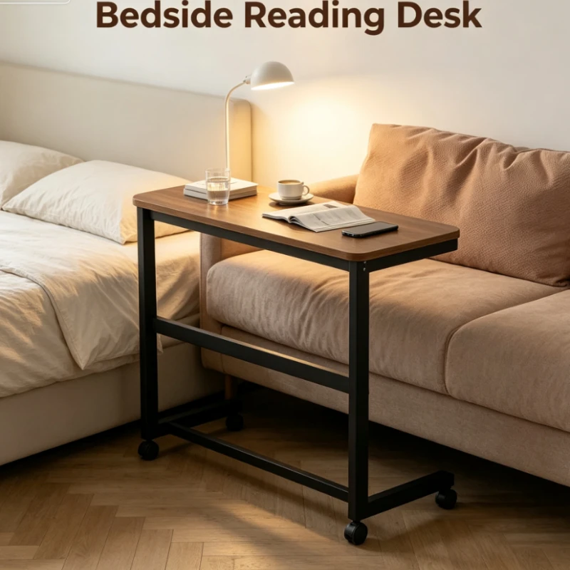 Mobile Folding Side Table With Wheels For Bedroom Living Room Study As Bedside Table Coffee Table