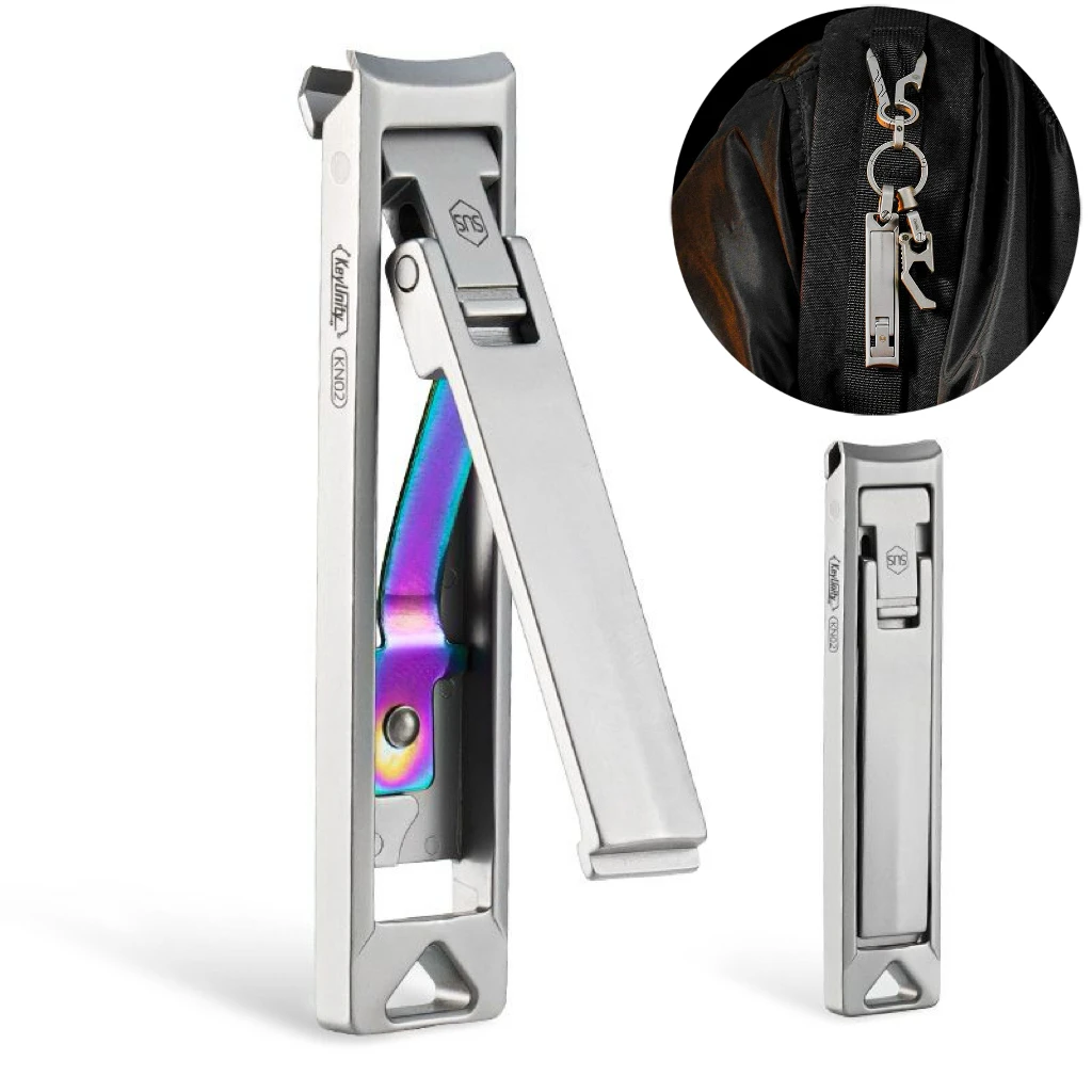 CooYoo KN02 Nail Clipper Premium Sharp Sturdy Stainless Steel Fingernail And Toenail Clipper Cutters Nail Clippers Keychain