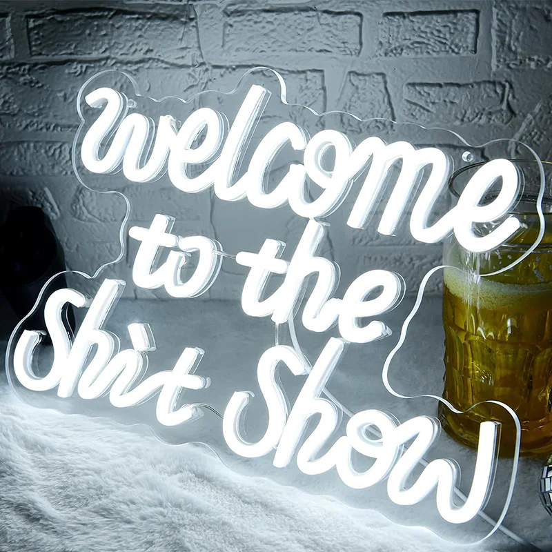 쇼에 오신 것을 환영합니다 네온 사인 벽 장식용 재미있는 LED 네온 조명 집 문 남성 공간 파티 침실 네온 사인