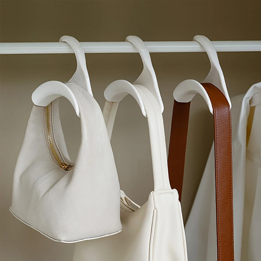 Bag Hanger Hook for Closet Rod Plastic Handbag Hanger Purse Holder Wardrobe Organizer Hats Scarves Backpacks No Drilling