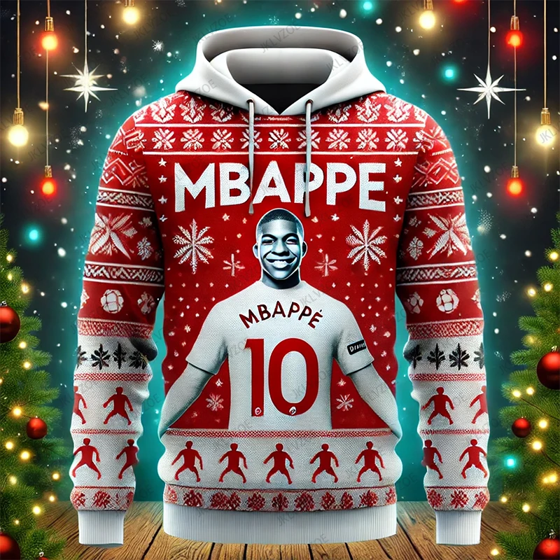 عيد الميلاد وصول جديد CHATGPT تصميم الرياضة طويلة الأكمام Mbappe 10 هوديس المتضخم جيرسي التدريب موحدة الاطفال/الكبار قمم #6