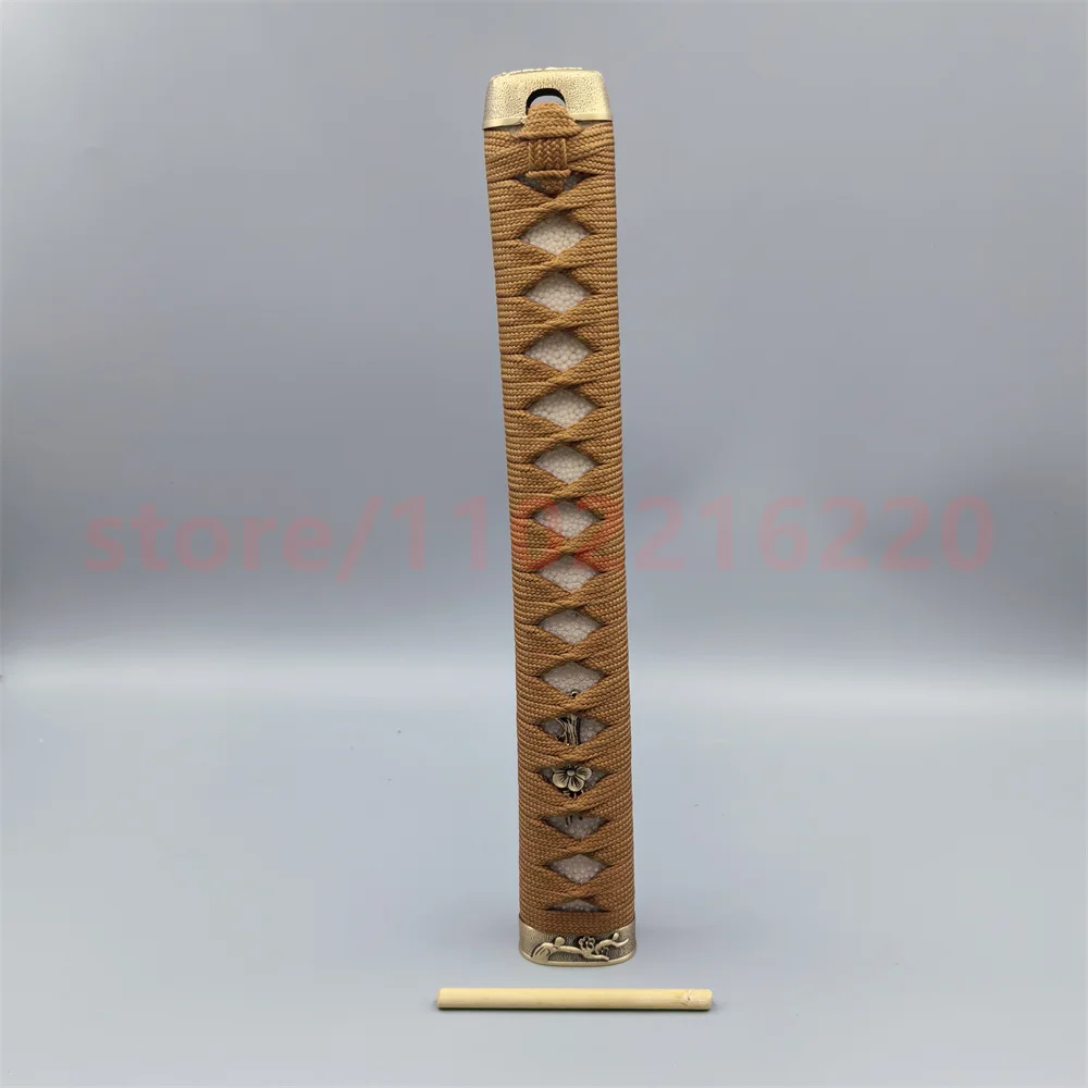 高品質26cm銅製銅真鍮製柄、鞘、刃装飾付き日本製本物の武士刀装飾部品