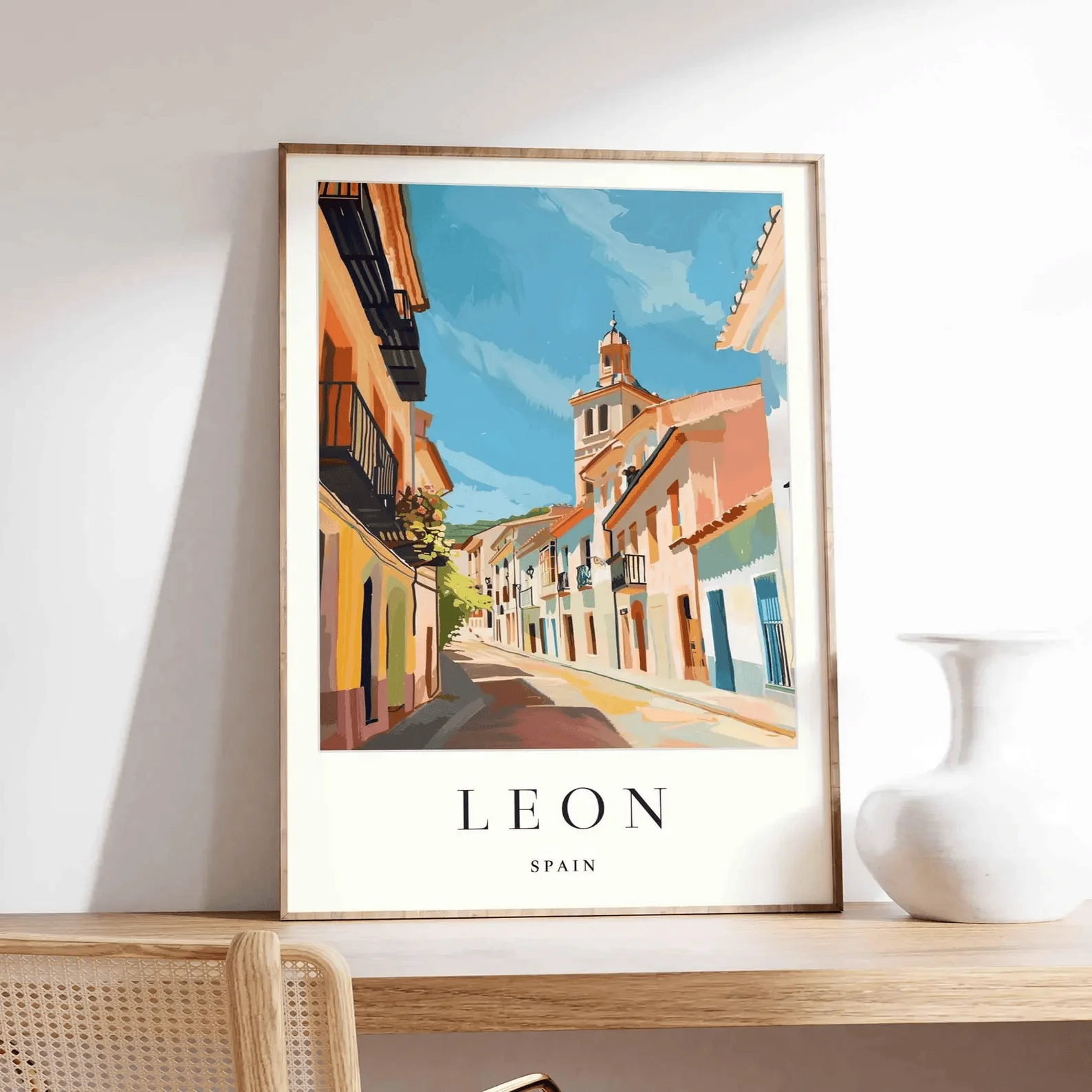 Leon Poster Spain Travel Print Castile and Leon Wall Art Spanish City Decor Leon Cathedral Poster, Spain Travel Gift, Europe