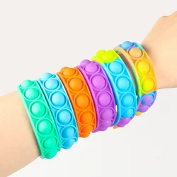 New Fidget Toys For Children Push Bubble Dimple Bracelet Decompression Toy Adults Anti Stress Reliever Sensory Toy Kids Gift