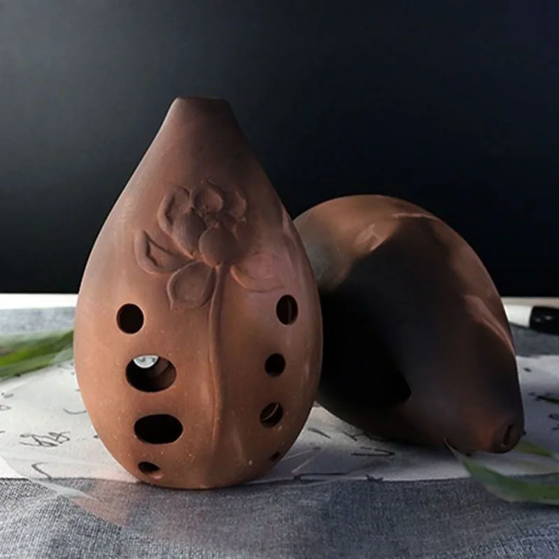 

Ключ E/F/G Xun с 10 отверстиями, ручная работа, фиолетовый песок Xun, портативная традиционная глиняная флейта для начинающих, профессиональные инструменты Orff