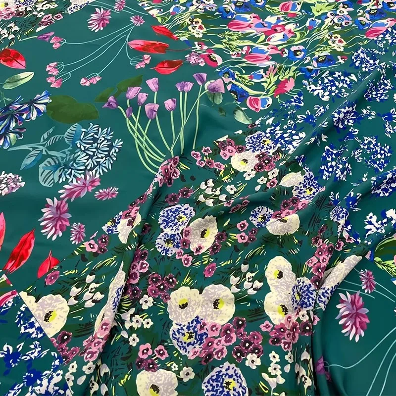 Tissu en polyester ou coton imprimé de plantes et de fleurs pour femmes, matériel de couture fait à la main, robe et chemisier, Europe et Amérique, gril de bricolage