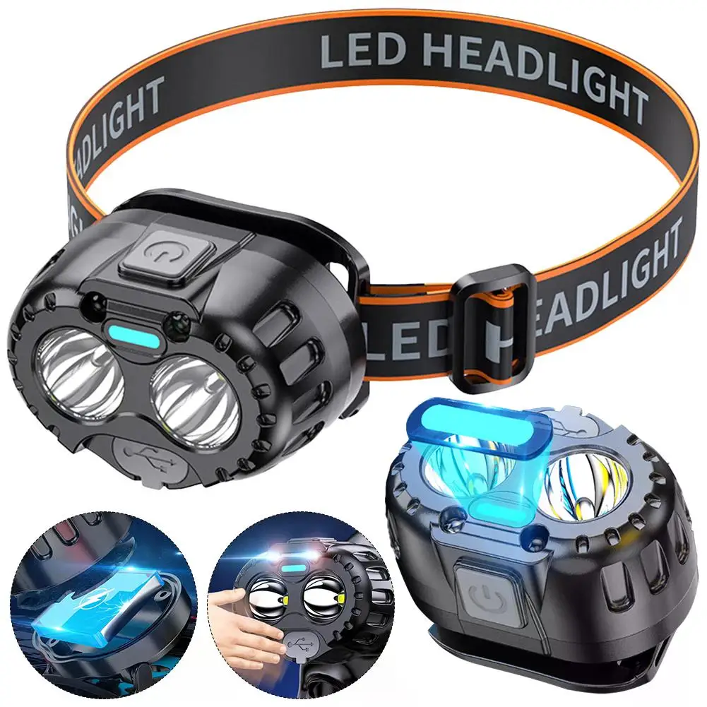 

E5 Powerful LED Headlamp Waterproof Emergency Head Light Flashlight LED Headlamp Head Torch for Outdoor Fishing Camping Hiking