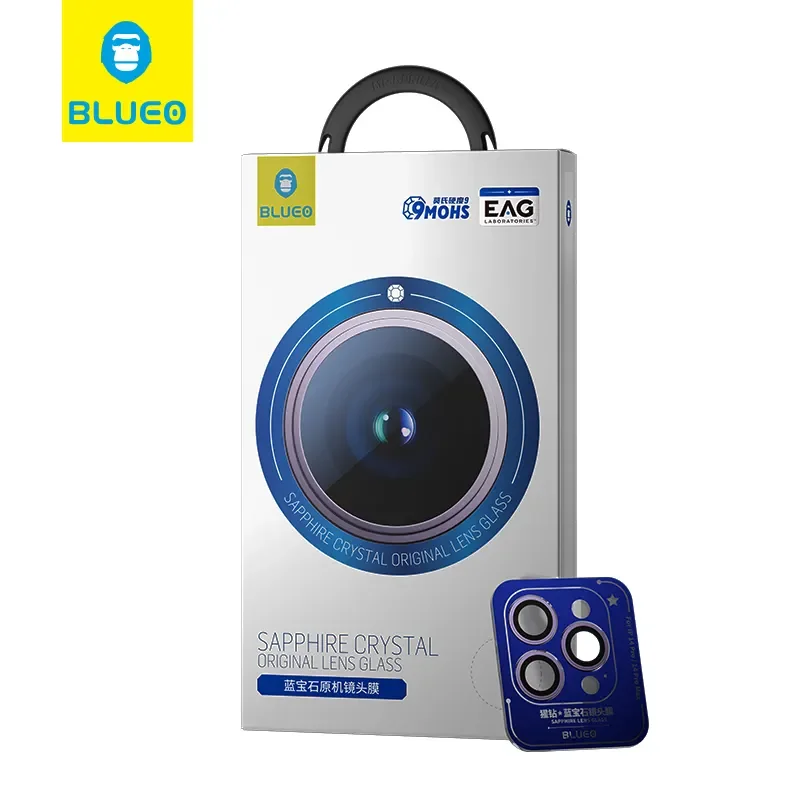 Blueo Sapphire Material For iPhone 14 Pro Max Camera Lens Protector, Metal Anti Scratch Cover for iPhone 14 Pro Lens Protector