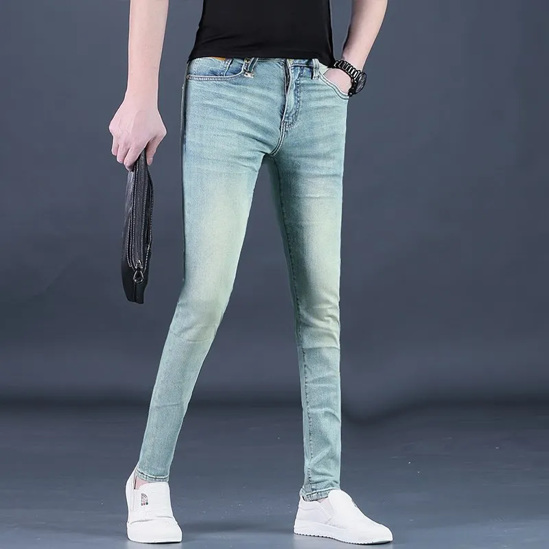 

High-End Men's Slim Fit Jeans Fashionable Casual Long Pants Thin Style Spring Summer New Arrival Comfortable Breathable Stretch
