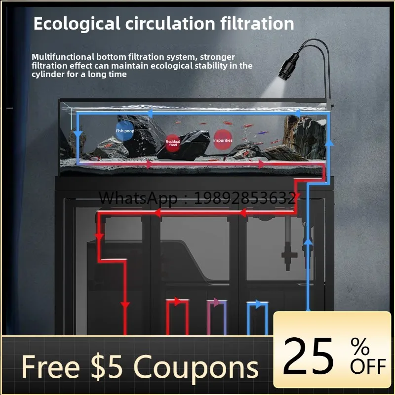 

YGG Extremely narrow overflow stream tank ecological fish tank aquatic grass wild mining South American native tank screen