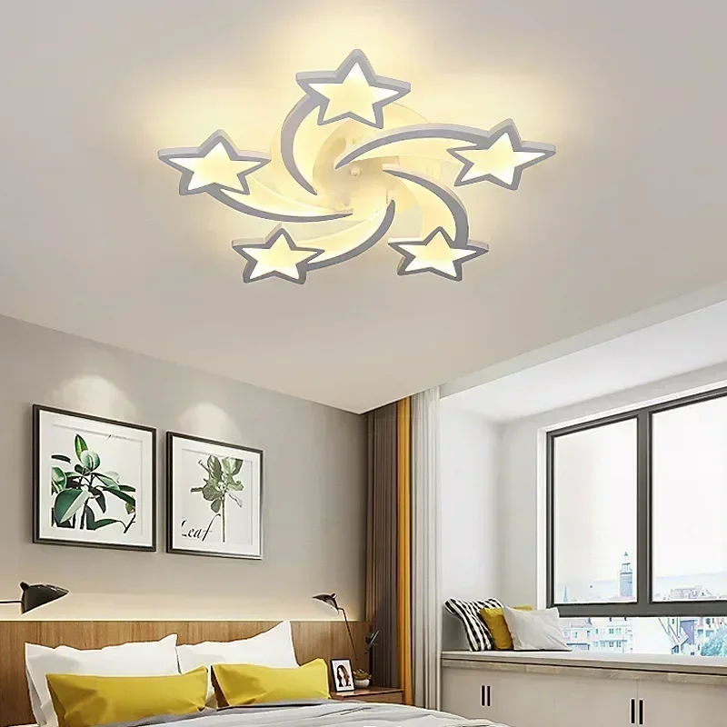 Accesorios de iluminación de techo LED de estrellas para decoración del hogar, iluminación para decoración de sala de estar, lámpara Led para dormitorio con Control remoto