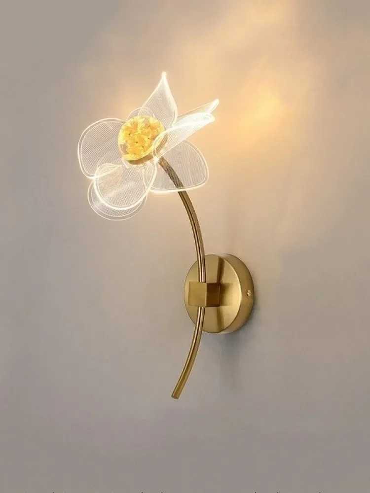 Nordique moderne fleur mur LED lampe Restaurant étude chambre KTV chevet applique murale salon décoration tournesol appliques murales
