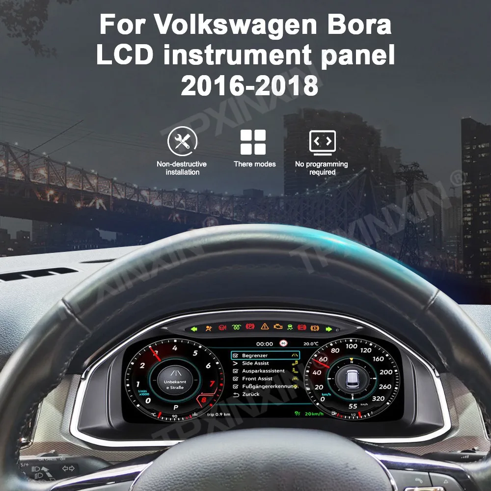 Panel de Instrumentos Digital para Volkswagen Bora Jetta A4 2016-2018, Pantalla LCD para el Tablero del Auto, Velocímetro, Cabina Virtual, Plug&Play