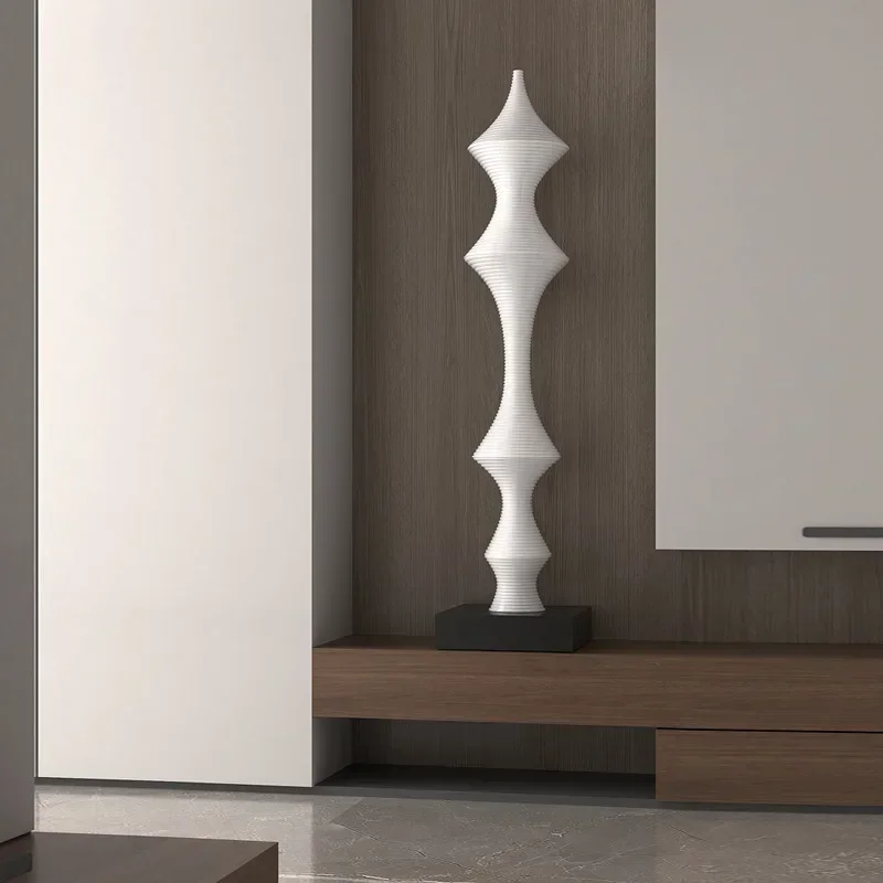 DSA high-end sense floor-to-ceiling art ornament, threaded silent wind sculpture display stand, porch column ornament