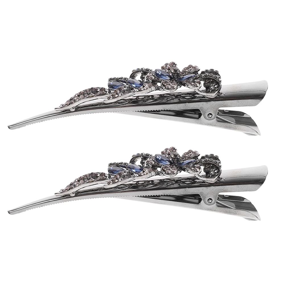

2 Pcs Rhinestone Hair Accessories Vintage Barrettes Durable Clips for Styling Wedding Decorative Hair Barrettes Party Use