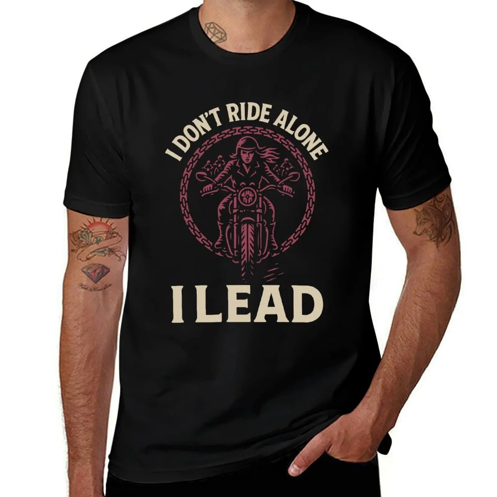 

I Don't Ride Alone I Lead Motorrad Bikerin T-Shirt shirts graphic tee Personalized t-shirt graphics mens t shirt