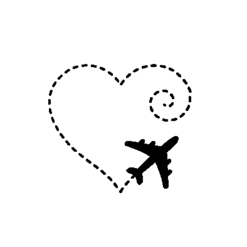 

Car Stickers Cover Scratches Waterproof Airplane Heart Vortex Love Sweet Car Decorative PVC Motorcycle Stickers 15.5cm * 13.9cm