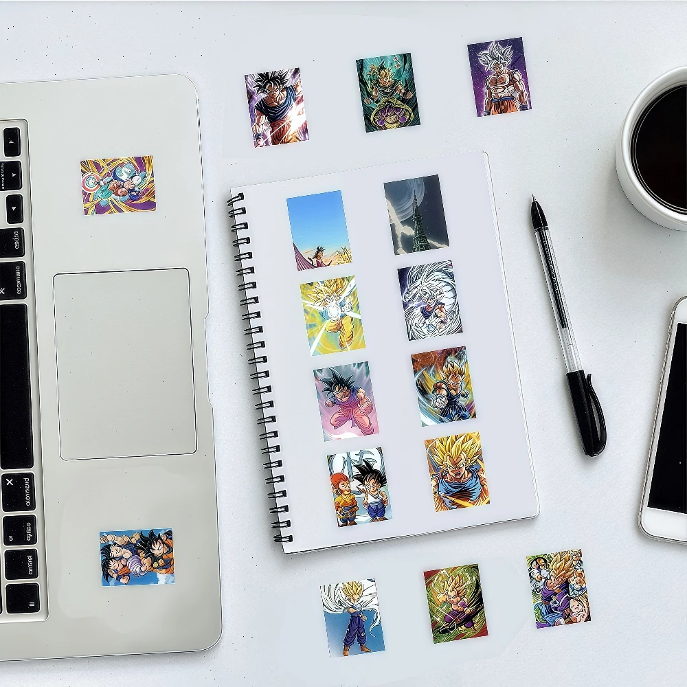 مجموعة ملصقات Dragon Ball Z Goku Super Saiyan المقاومة للماء للهاتف المحمول وأجهزة حقيبة الأمتعة هدية أنيمي رائعة قابلة للجمع