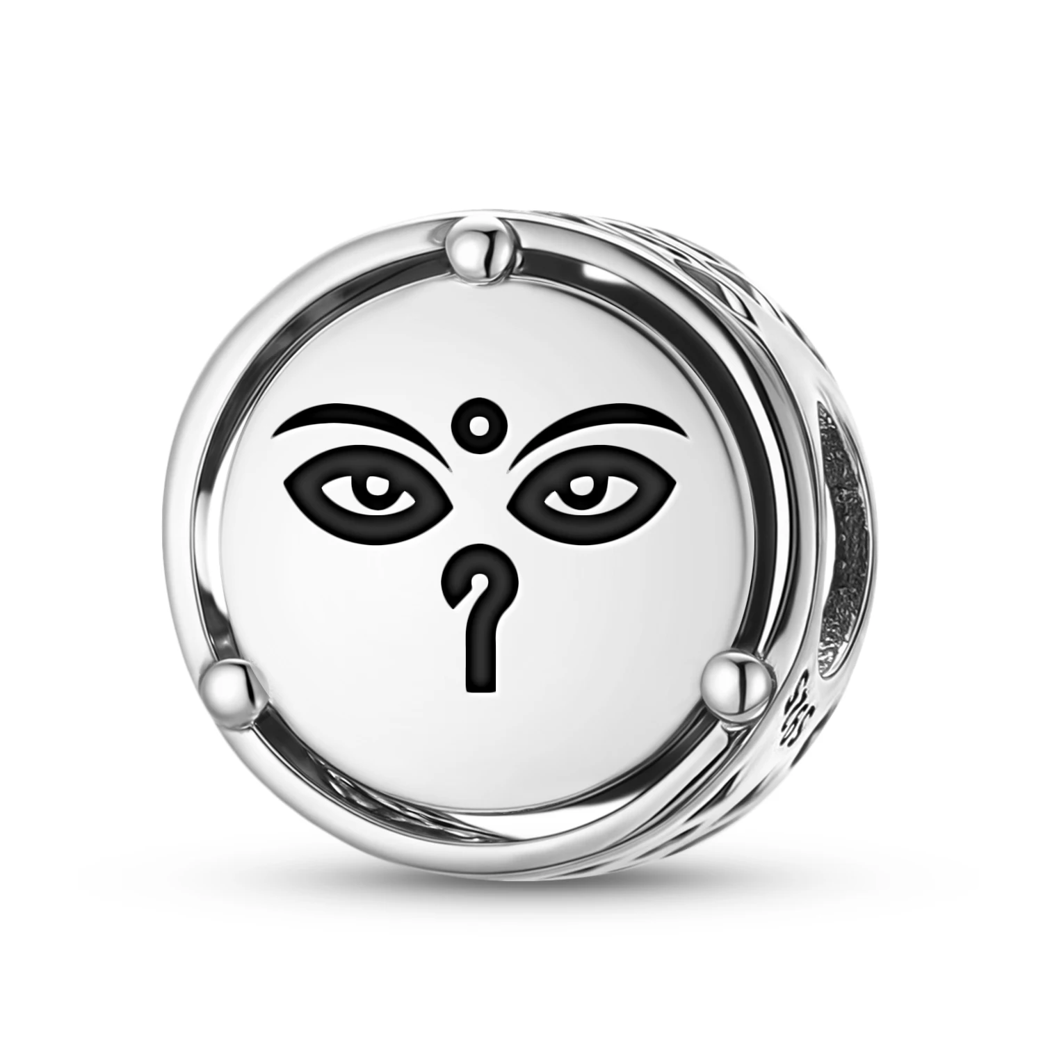 

Buddhist Buddha Eyes 925 Sterling Silver Symbol Charm Fit Original Bracelet Diy Jewelry Accessories Family Bead