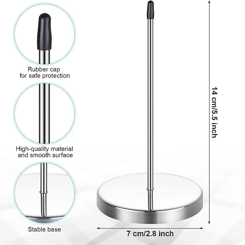 Aço inoxidável Desk Receipt Holder, Straight Rod, Paper Memo Holder, Spike Stick para Bill Receipt, Acessórios de cozinha