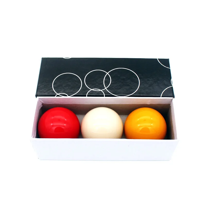 

High Quality 3 colors 61.5 mm Cue Ball Pure Color Without Dot Billiard Carom Ball with Black Box for Sale