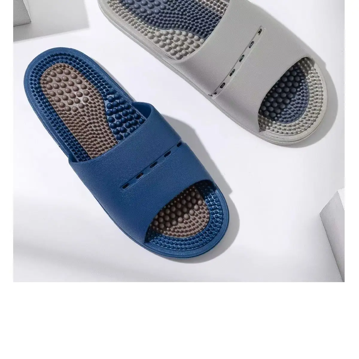 Pantuflas de Masaje para Hombre, Antideslizantes, para Interiores, Baño, Estilo Simple, Material de PVC, Cómodas, para Verano
