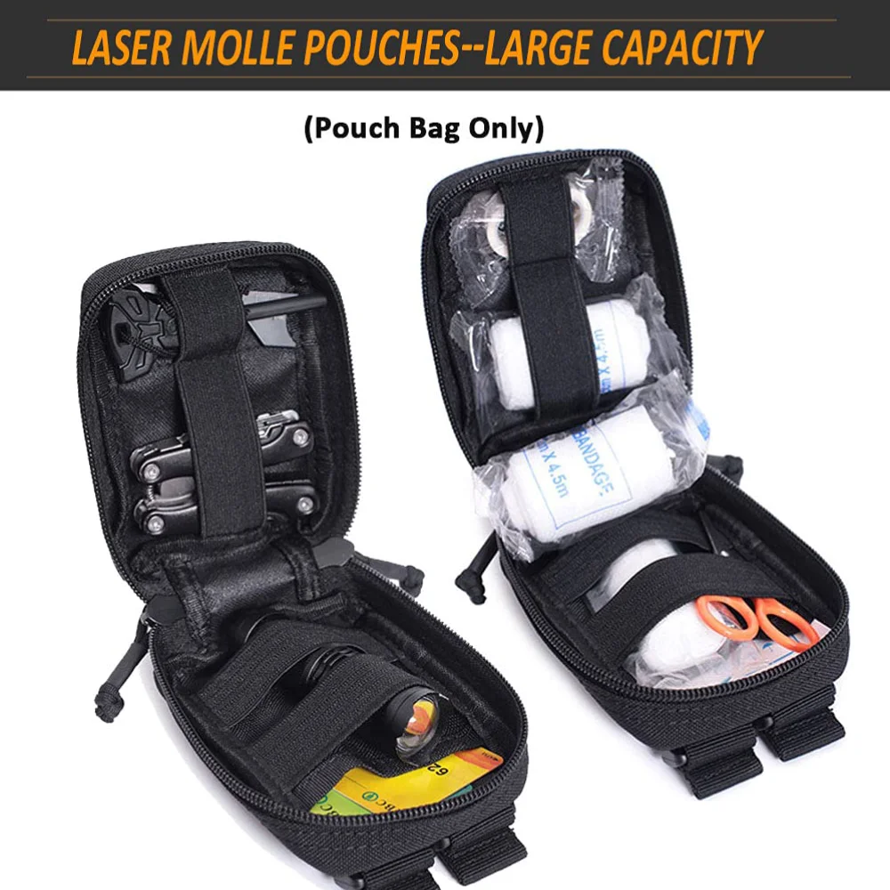 أكياس حزام تكتيكية صغيرة، حقيبة بطارية صغيرة متعددة الأغراض، حامل فتحة بطاقة EDC، حقائب خصر عسكرية، حزمة مولي #5